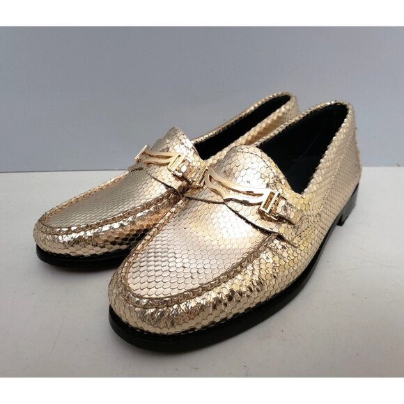 G.H.BASS Weejuns Lilianna Keeper Bit Flats Gold - Picture 1 of 4